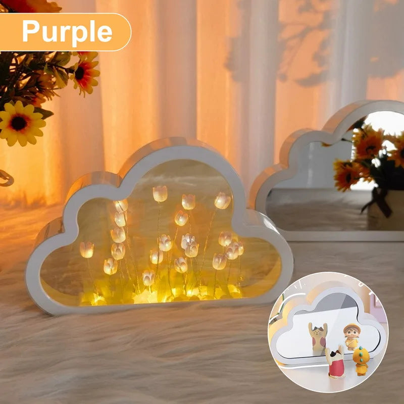 DIY Wolkenspiegel Tulpenlampe Nachtlicht