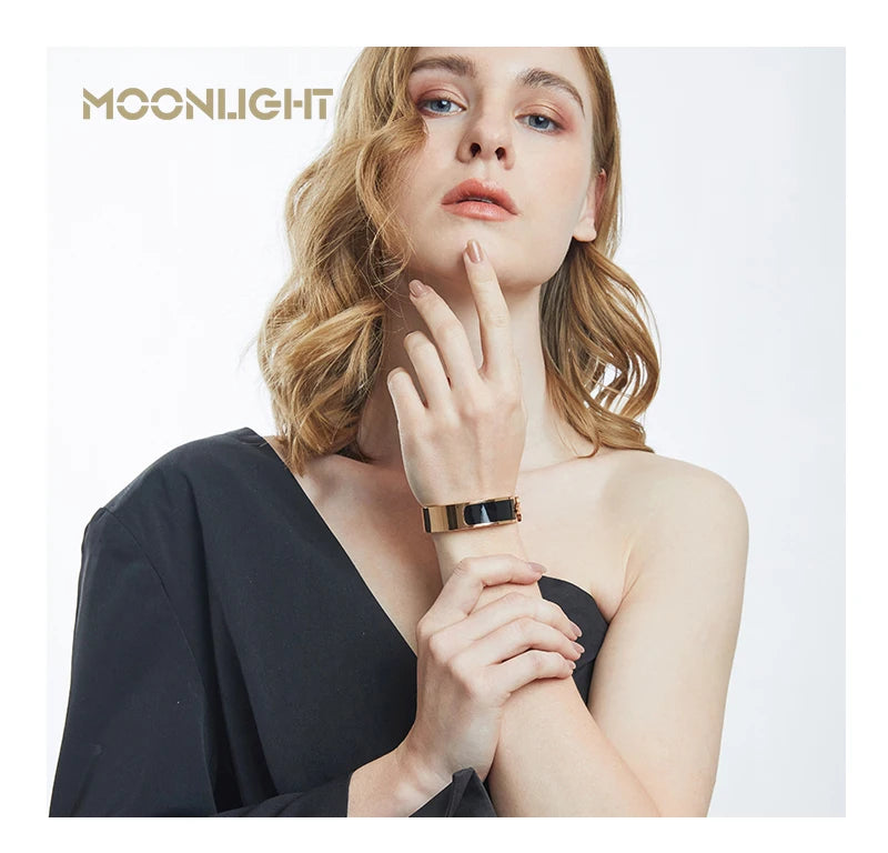 🌟 MOONLIGHT Armreif aus 18 Karat rosévergoldetem Titanstahl