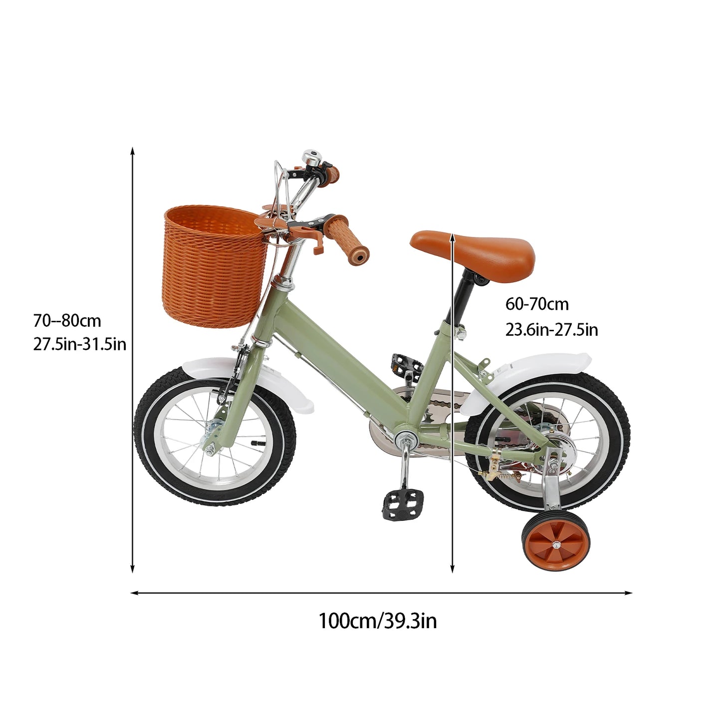 π² 12-Inch Kids Bike with Basket and Training Wheels β Adjustable Seat, Dual Brakes (Ages 2β4)