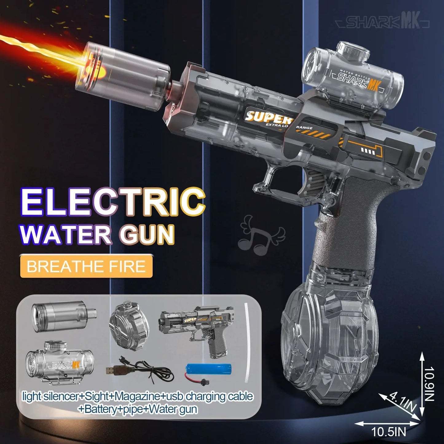 π§ Ice Mouse Electric Water Gun β Pulse Blaster with USB Charging & Light Sho