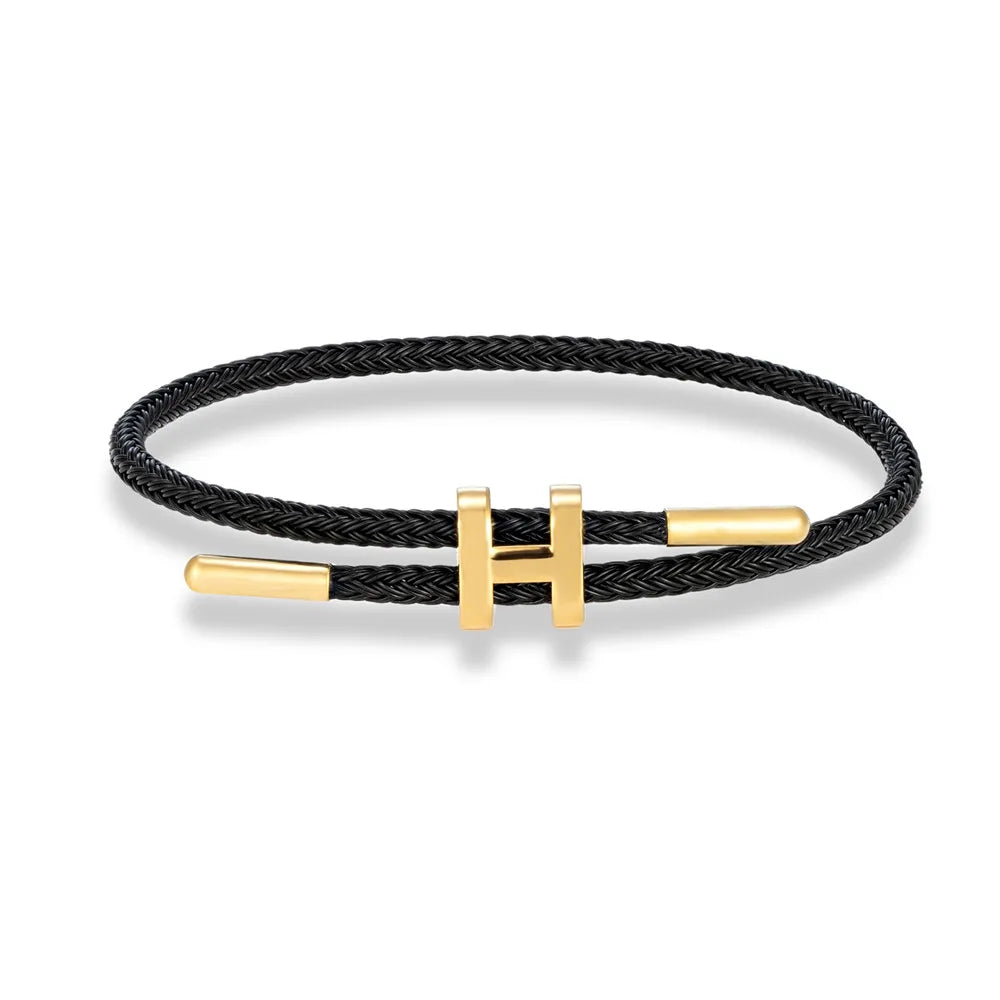 Luxury Multicolor Waterproof Rope Bracelet β Adjustable Stainless Steel Wire Cuff