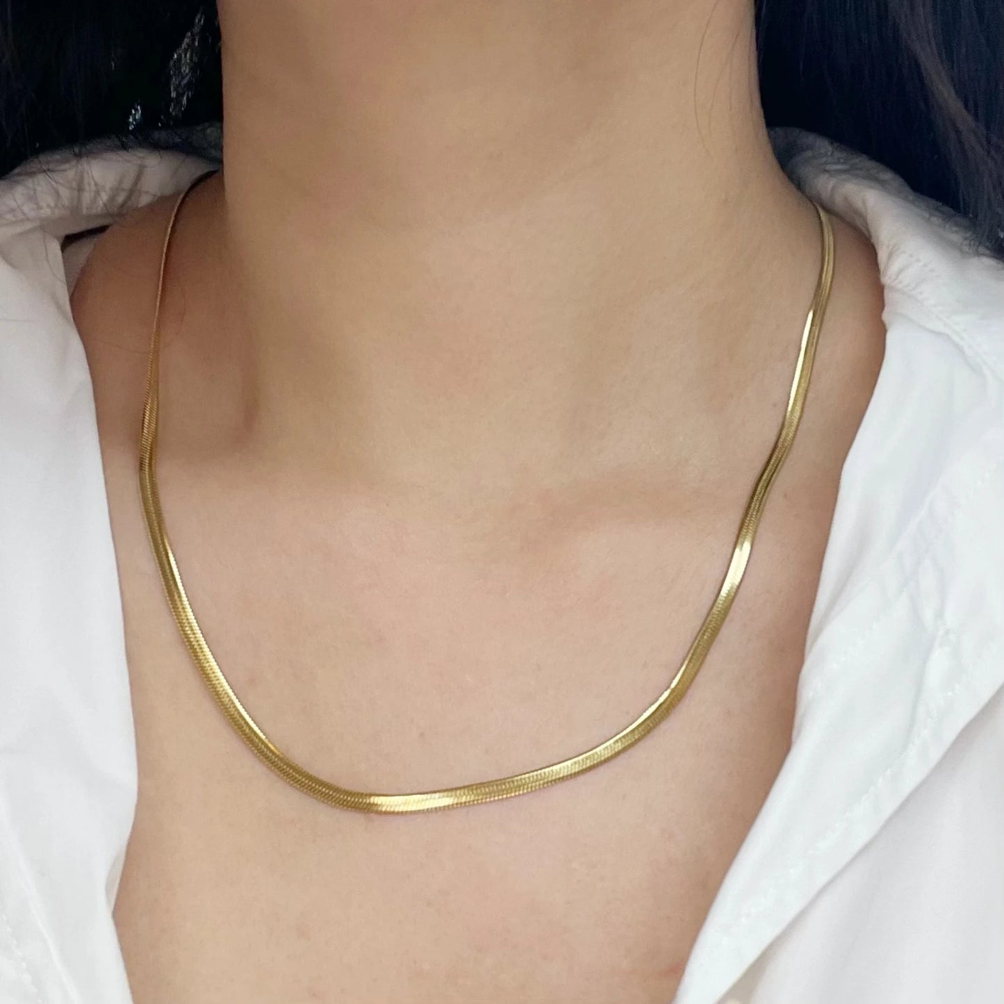 ✨ 18K Gold Snake Chain Necklace