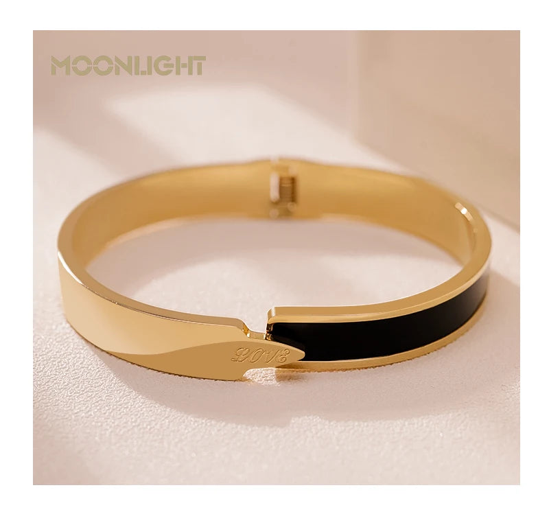 🌟 MOONLIGHT Armreif aus 18 Karat rosévergoldetem Titanstahl
