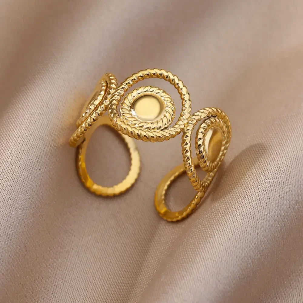 💍 Ästhetisches goldenes Herz – wasserdichter Edelstahlring-4