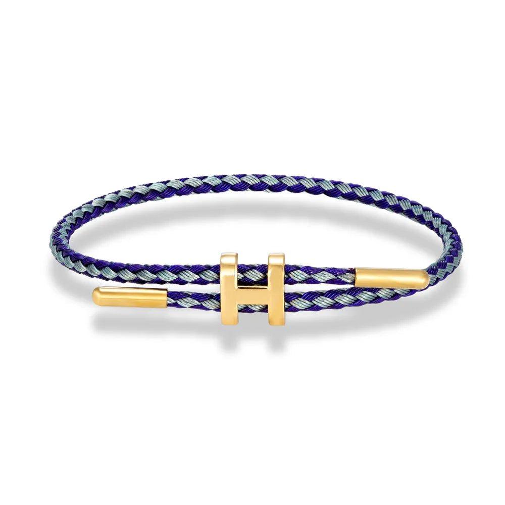 Luxury Multicolor Waterproof Rope Bracelet β Adjustable Stainless Steel Wire Cuff