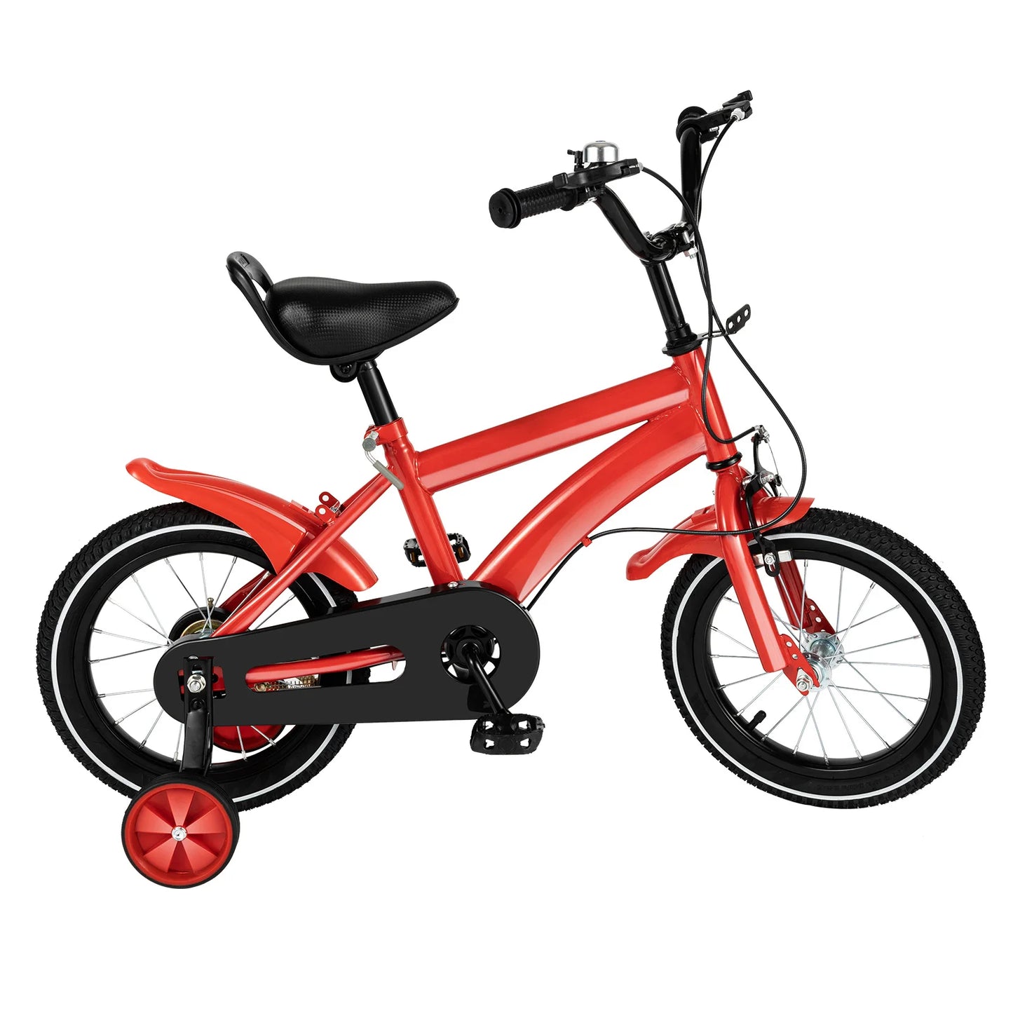 🚴 14-Inch Kids Bike with Training Wheels – Adjustable Seat, Dual Brakes, 2–4 Years, 50kg Capacity