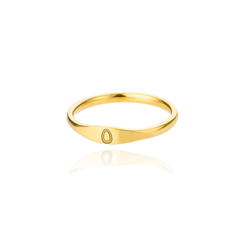 π 18k Gold Plated Tiny Initial Letter Rings β AβZ Stainless Steel Adjustable Rings