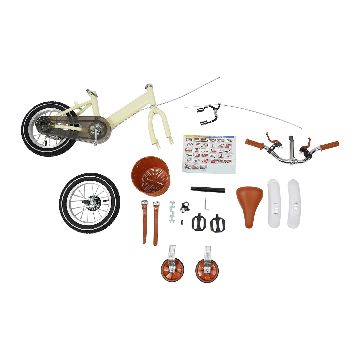 π² 12-Inch Kids Bike with Basket and Training Wheels β Adjustable Seat, Dual Brakes (Ages 2β4)