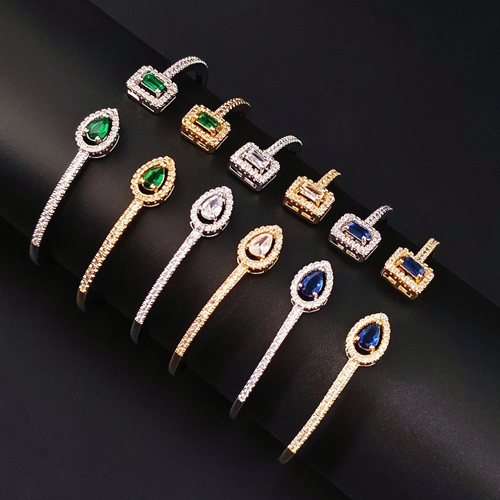 π 18K Gold Plated Snake Punk Pear-Shaped Open Bangle β Adjustable Statement Jewelry for Women