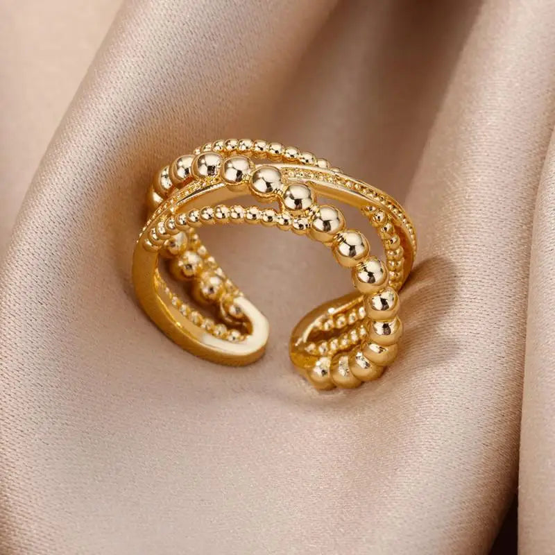 💍 Ästhetisches goldenes Herz – wasserdichter Edelstahlring-5