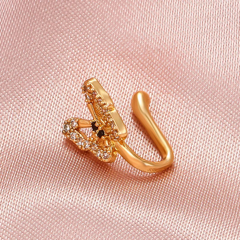 ✨ Crystal Butterfly Fake Nose Ring – No Piercing Needed!