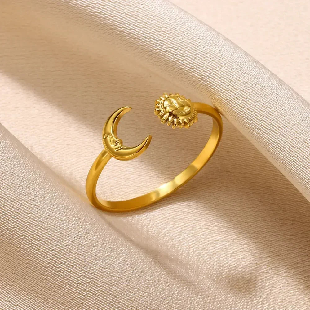 💍 Ästhetisches goldenes Herz – wasserdichter Edelstahlring-4