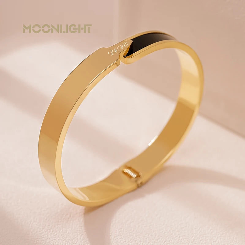 🌟 MOONLIGHT Armreif aus 18 Karat rosévergoldetem Titanstahl