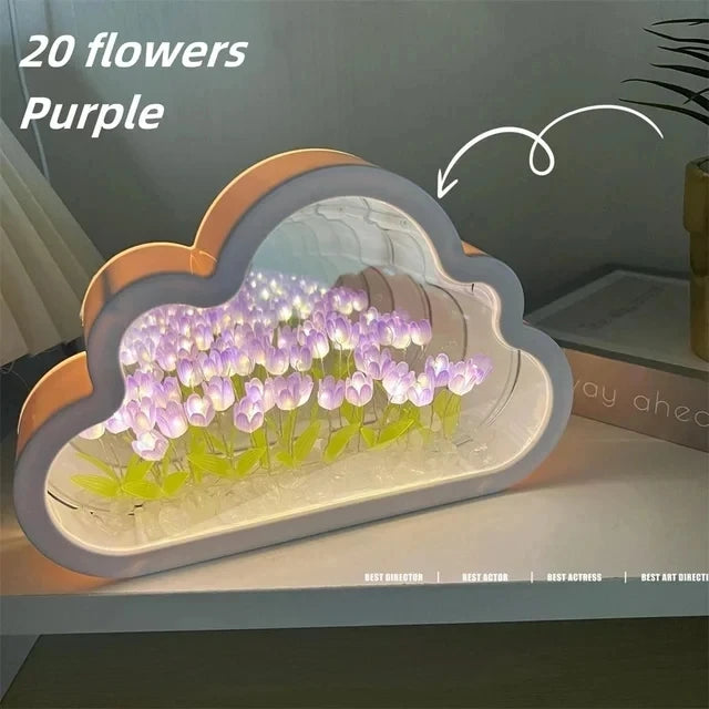 DIY Wolkenspiegel Tulpenlampe Nachtlicht