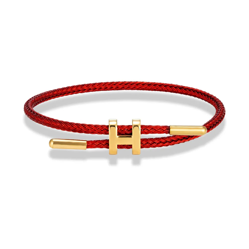 Luxury Multicolor Waterproof Rope Bracelet β Adjustable Stainless Steel Wire Cuff