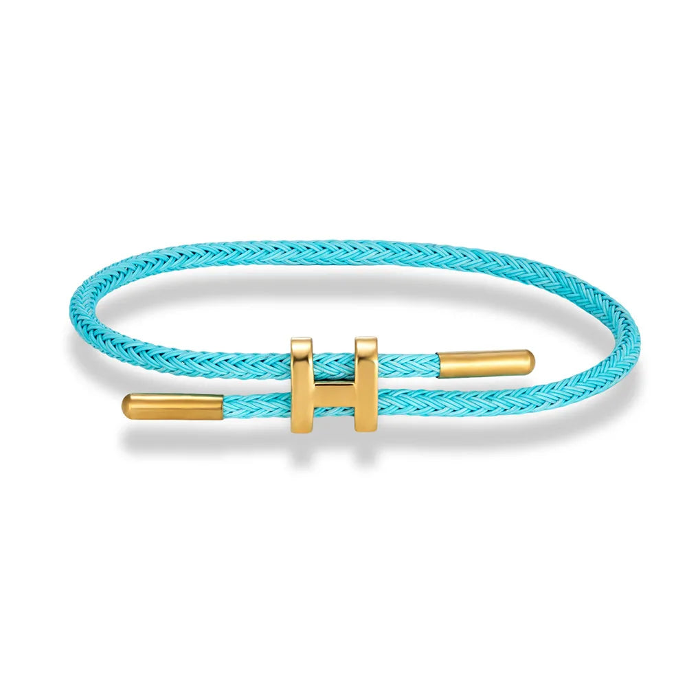Luxury Multicolor Waterproof Rope Bracelet β Adjustable Stainless Steel Wire Cuff