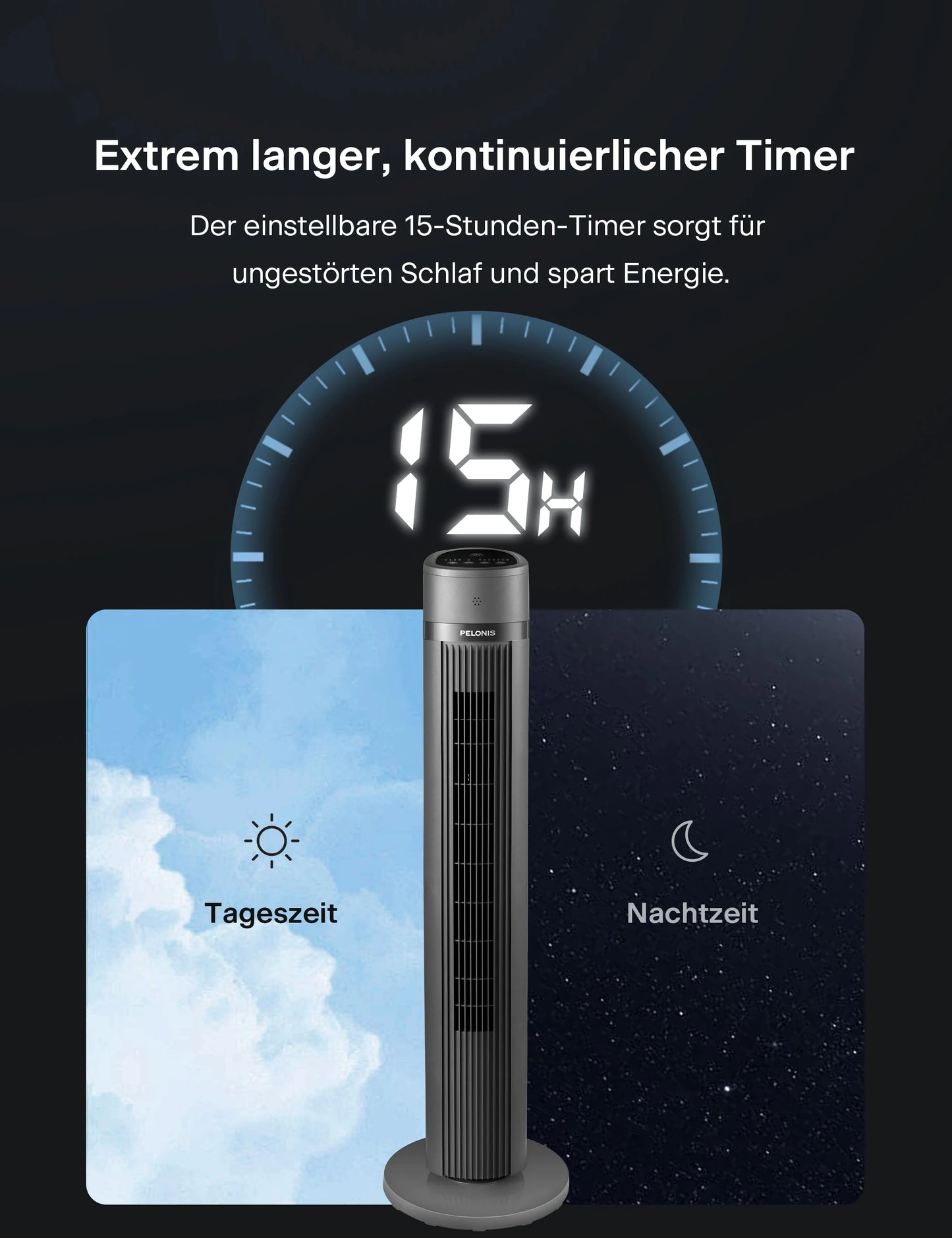 ❄️ PELONIS Ultra-Quiet Oscillating Tower Fan – Efficient, Sleek, Smart