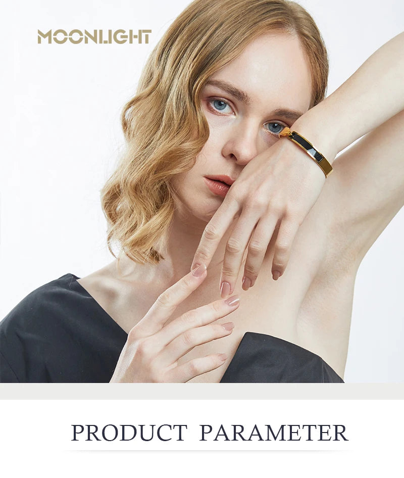 🌟 MOONLIGHT Armreif aus 18 Karat rosévergoldetem Titanstahl