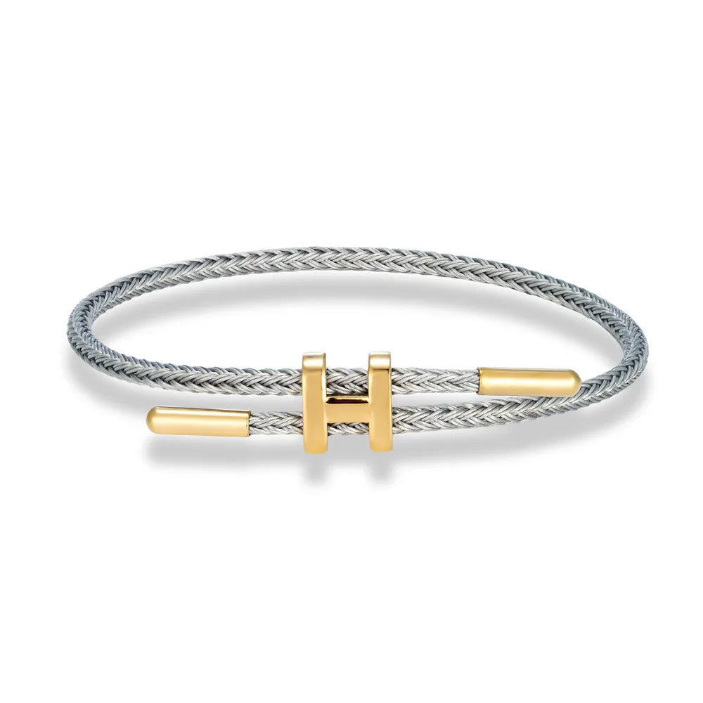 Luxury Multicolor Waterproof Rope Bracelet β Adjustable Stainless Steel Wire Cuff