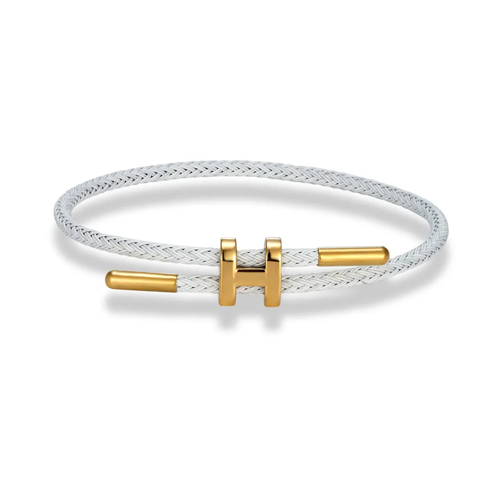 Luxury Multicolor Waterproof Rope Bracelet β Adjustable Stainless Steel Wire Cuff