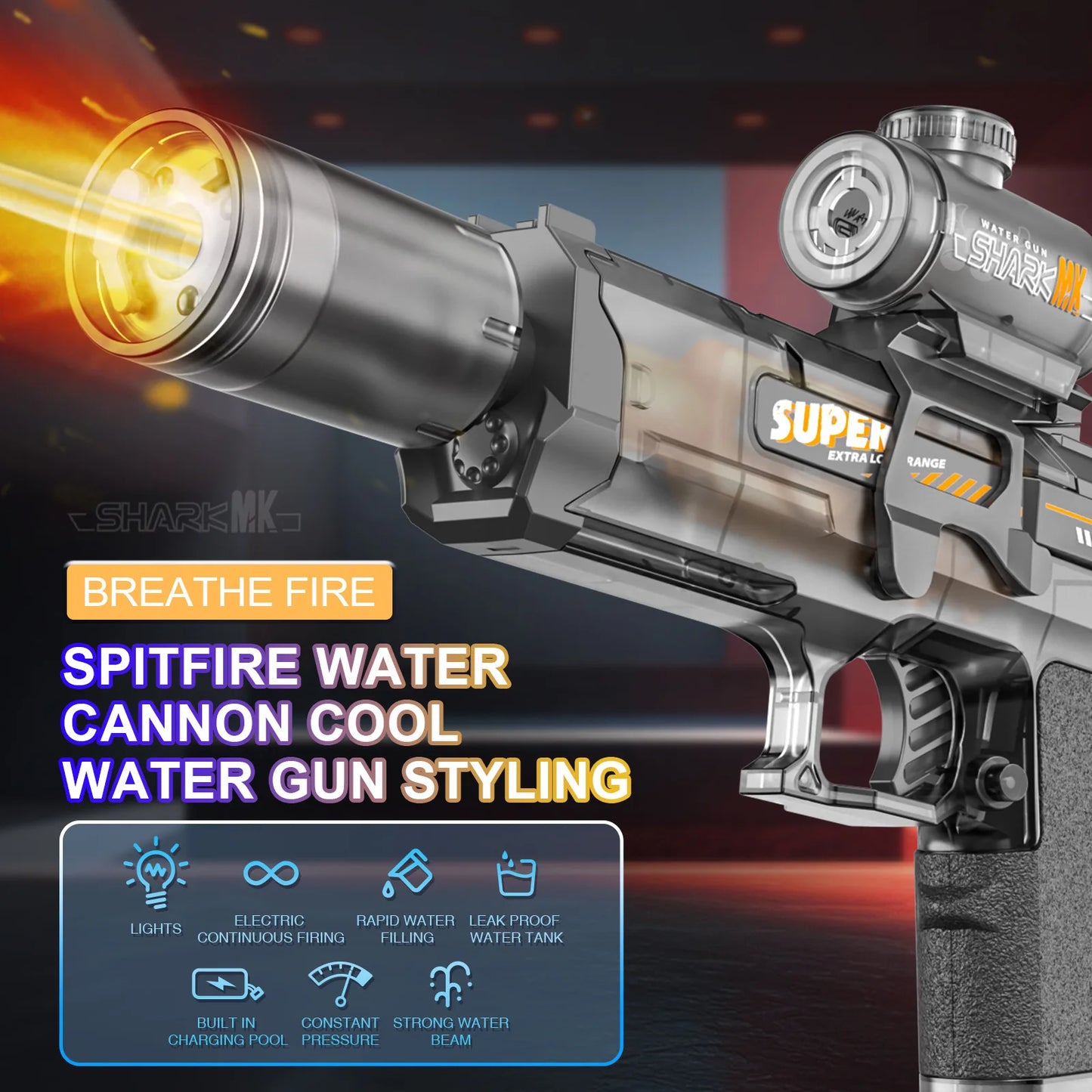 π§ Ice Mouse Electric Water Gun β Pulse Blaster with USB Charging & Light Sho