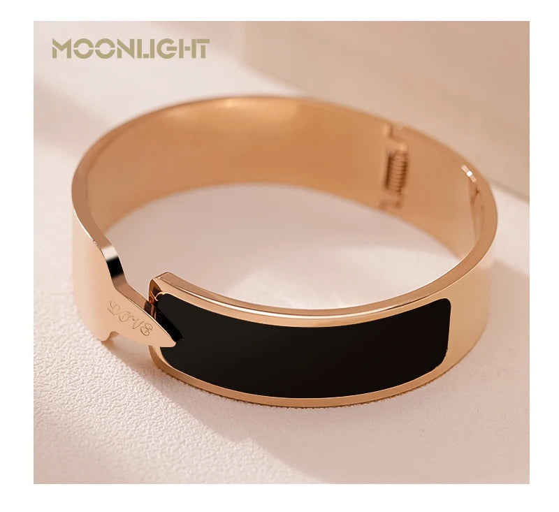 🌟 MOONLIGHT Armreif aus 18 Karat rosévergoldetem Titanstahl