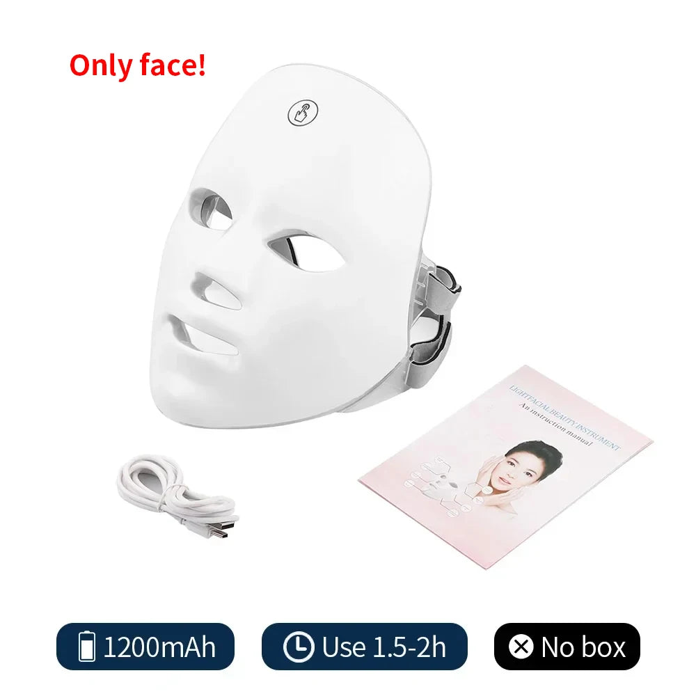 LED Light Therapy Mask Foreverlily- Wireless 7-Color – Skin Rejuvenation and Anti-Aging Face and Neck Care