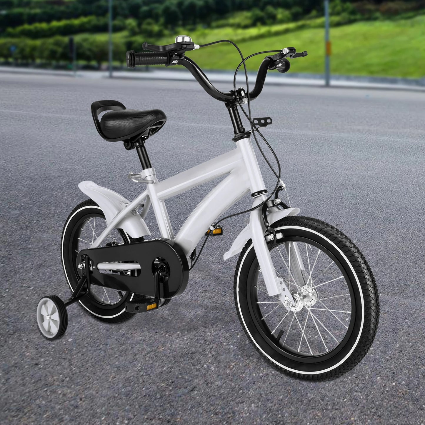 🚴 14-Inch Kids Bike with Training Wheels – Adjustable Seat, Dual Brakes, 2–4 Years, 50kg Capacity