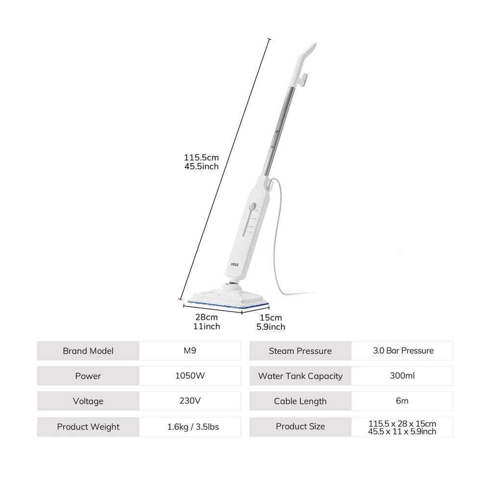 🧼 MIUI High-Power Steam Mop – Deep Clean, Zero Chemicals
