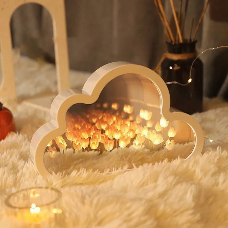 DIY Wolkenspiegel Tulpenlampe Nachtlicht