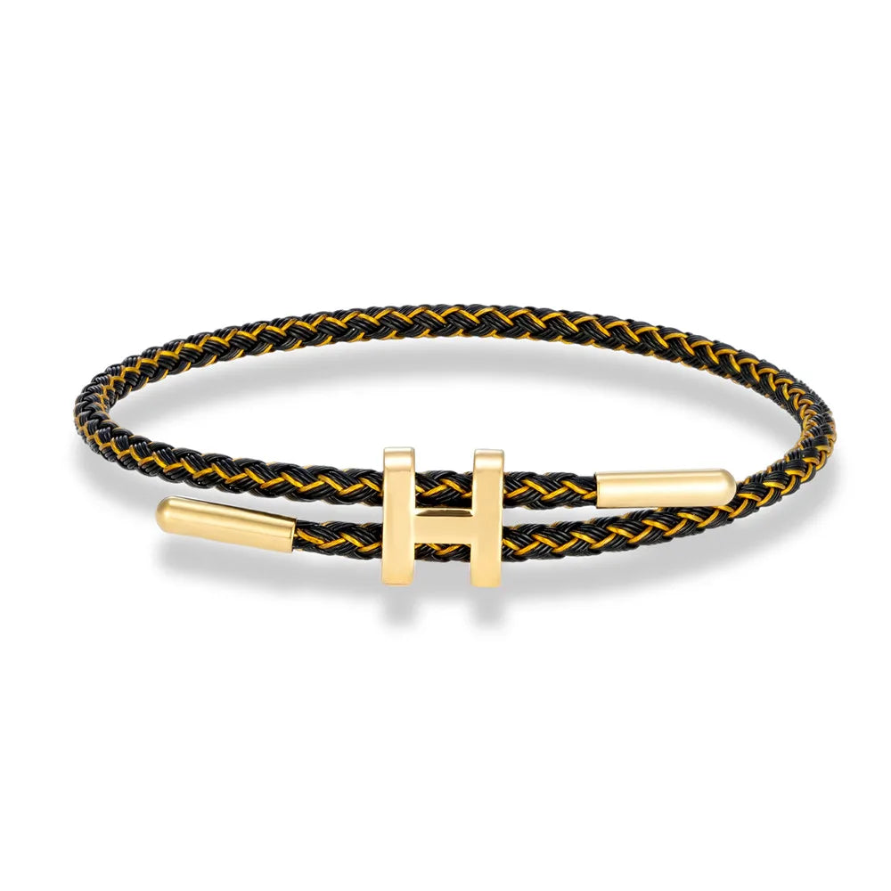 Luxury Multicolor Waterproof Rope Bracelet β Adjustable Stainless Steel Wire Cuff