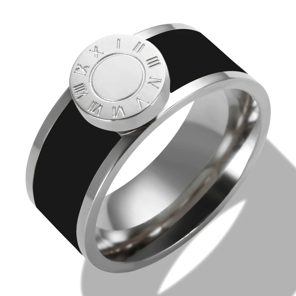 💫 JINHUI 18 Karat vergoldetes Edelstahl-Emaille-Armreif- und Ringset – Klassischer Schmuck mit römischen Ziffern