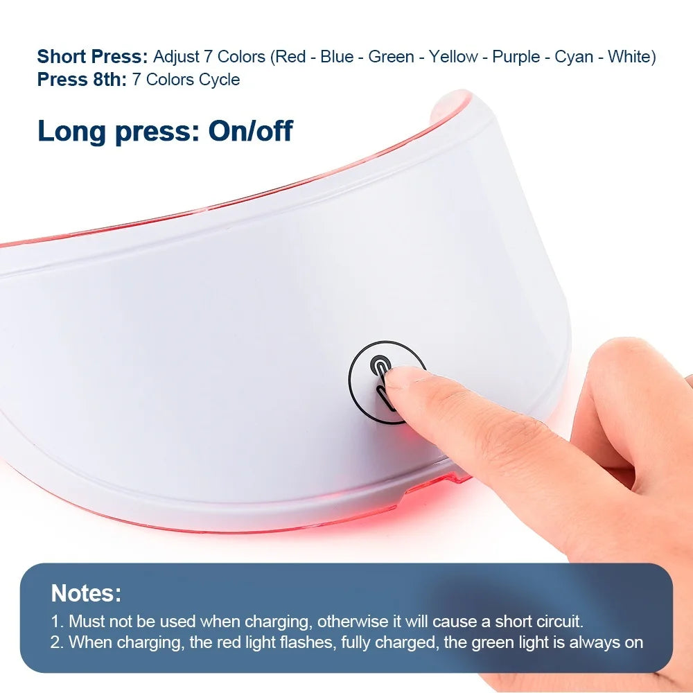 LED Light Therapy Mask Foreverlily- Wireless 7-Color – Skin Rejuvenation and Anti-Aging Face and Neck Care