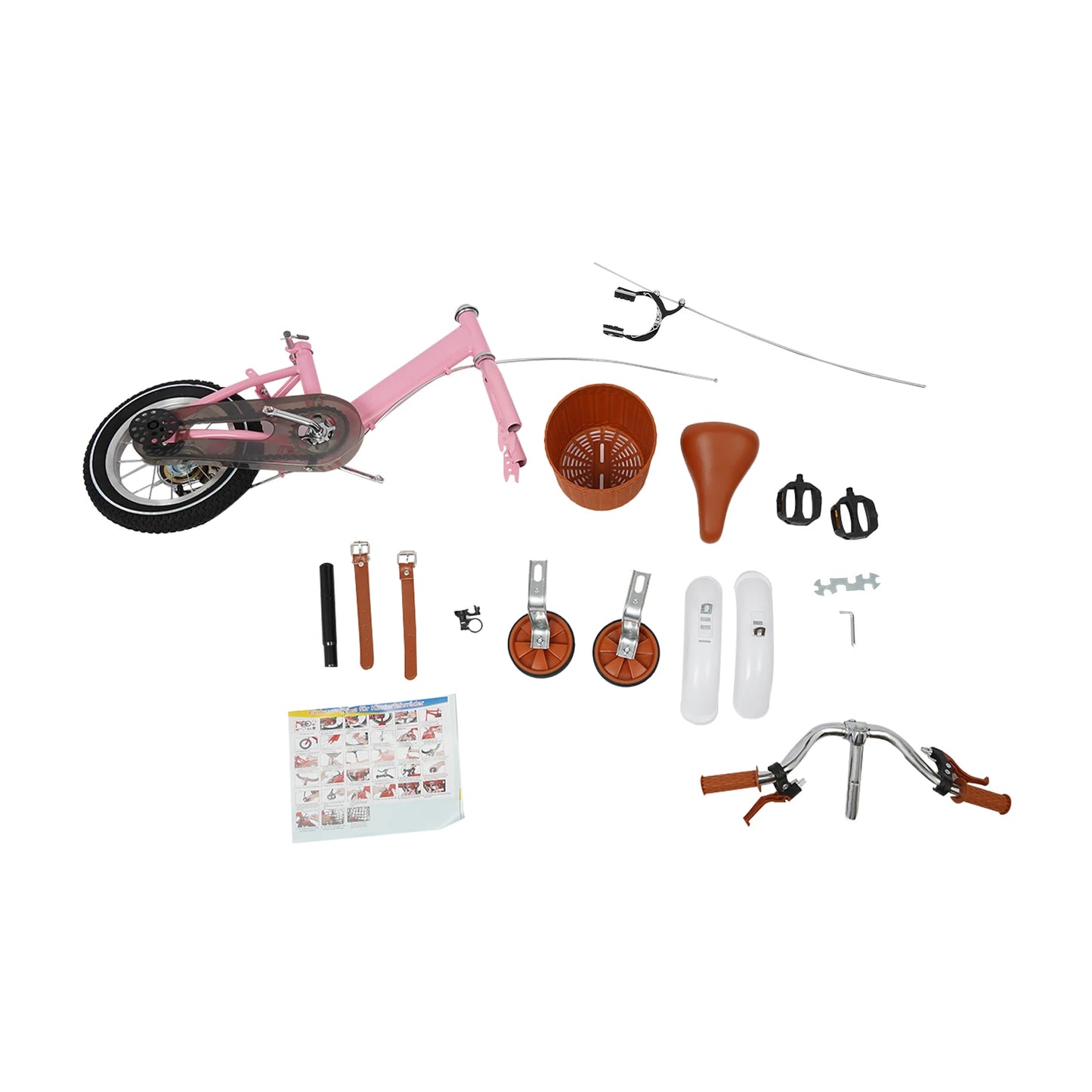 π² 12-Inch Kids Bike with Basket and Training Wheels β Adjustable Seat, Dual Brakes (Ages 2β4)