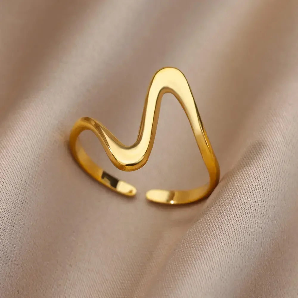 💍 Ästhetisches goldenes Herz – wasserdichter Edelstahlring-6