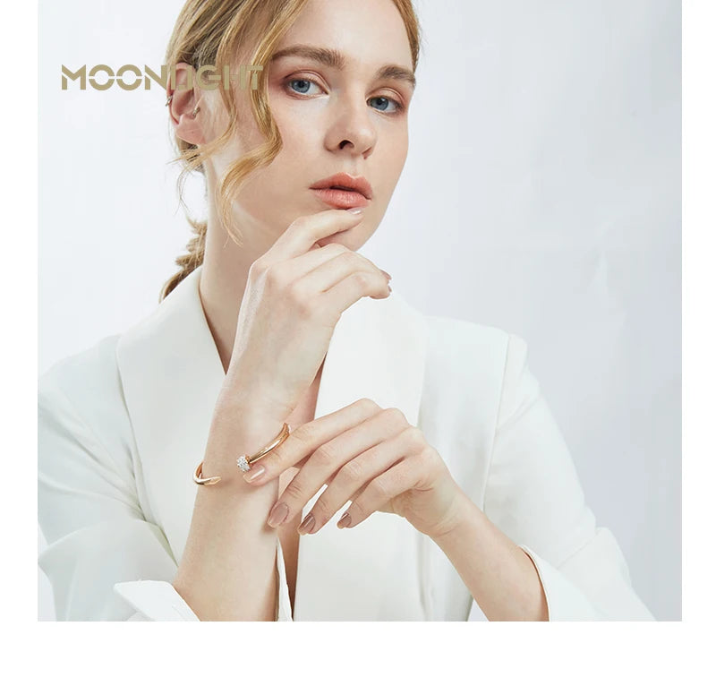 π« MOONLIGHT Classic Nail Open Cuff Bracelet β 18K Gold Plated Stainless Steel Bangle for Women