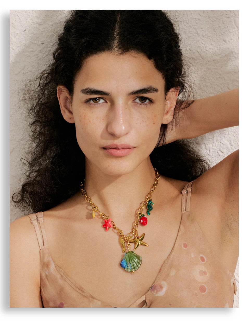 π 18k Gold Plated Yhpup Ocean Style Enamel Shell and Starfish Pendant Necklace β 2025 Summer Collection