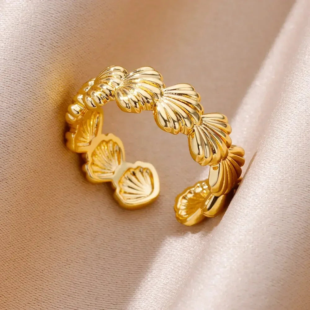 💍 Ästhetisches goldenes Herz – wasserdichter Edelstahlring-4