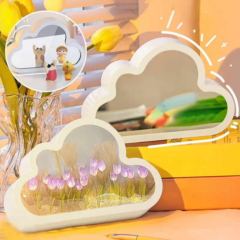 DIY Wolkenspiegel Tulpenlampe Nachtlicht