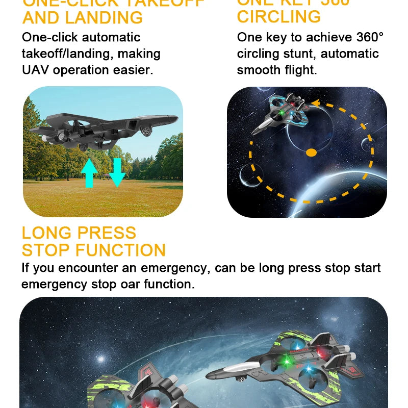 🛩️ ZHENDUO Glider Flying RC Jet Plane – 2.4G 4CH Stunt Remote Control Foam Aircraft Toy with LED Lights