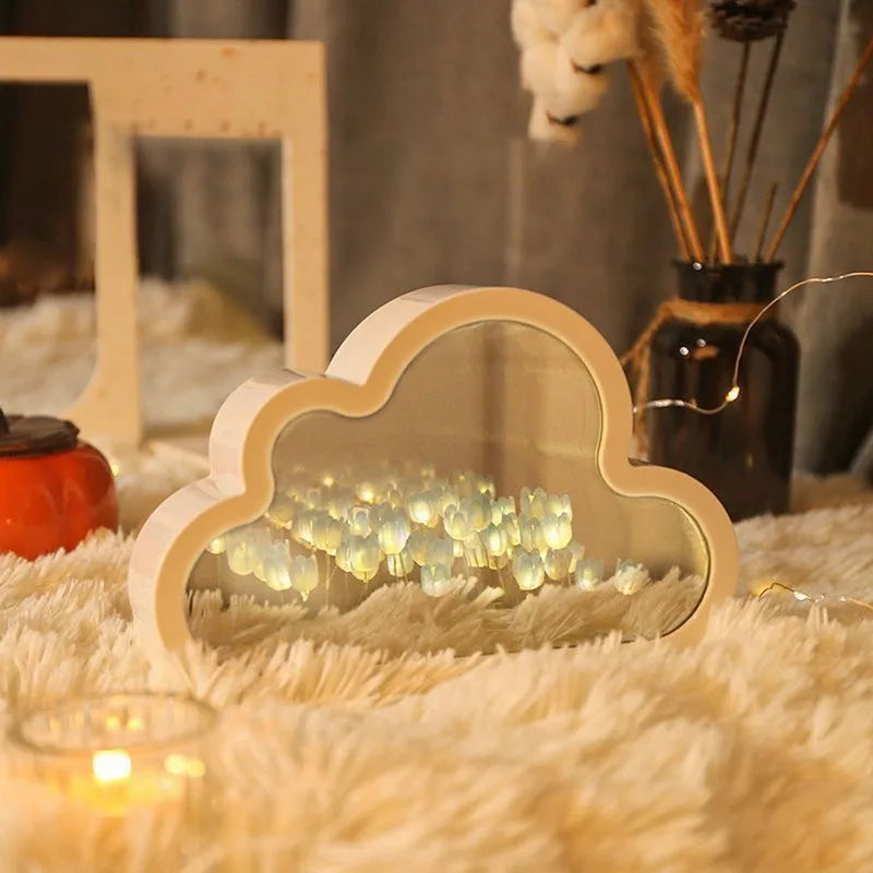 DIY Wolkenspiegel Tulpenlampe Nachtlicht