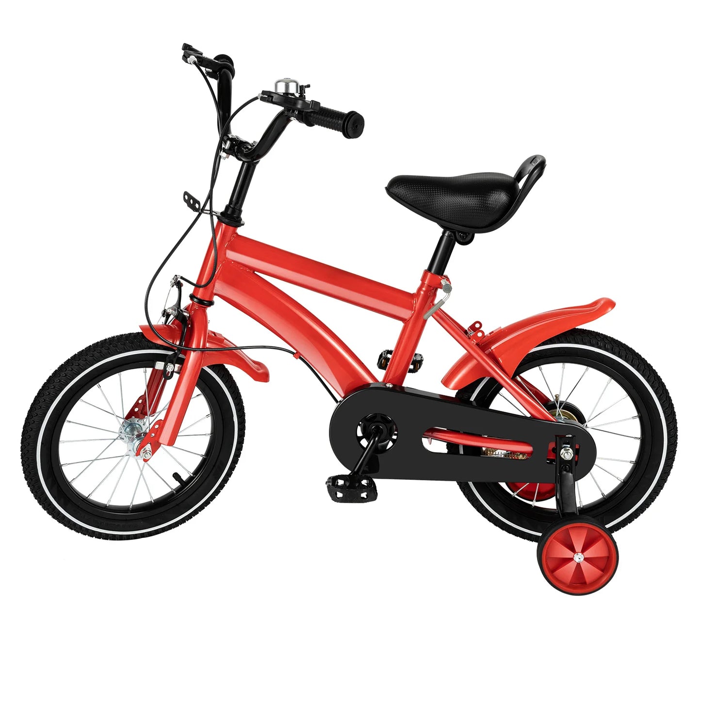 🚴 14-Inch Kids Bike with Training Wheels – Adjustable Seat, Dual Brakes, 2–4 Years, 50kg Capacity