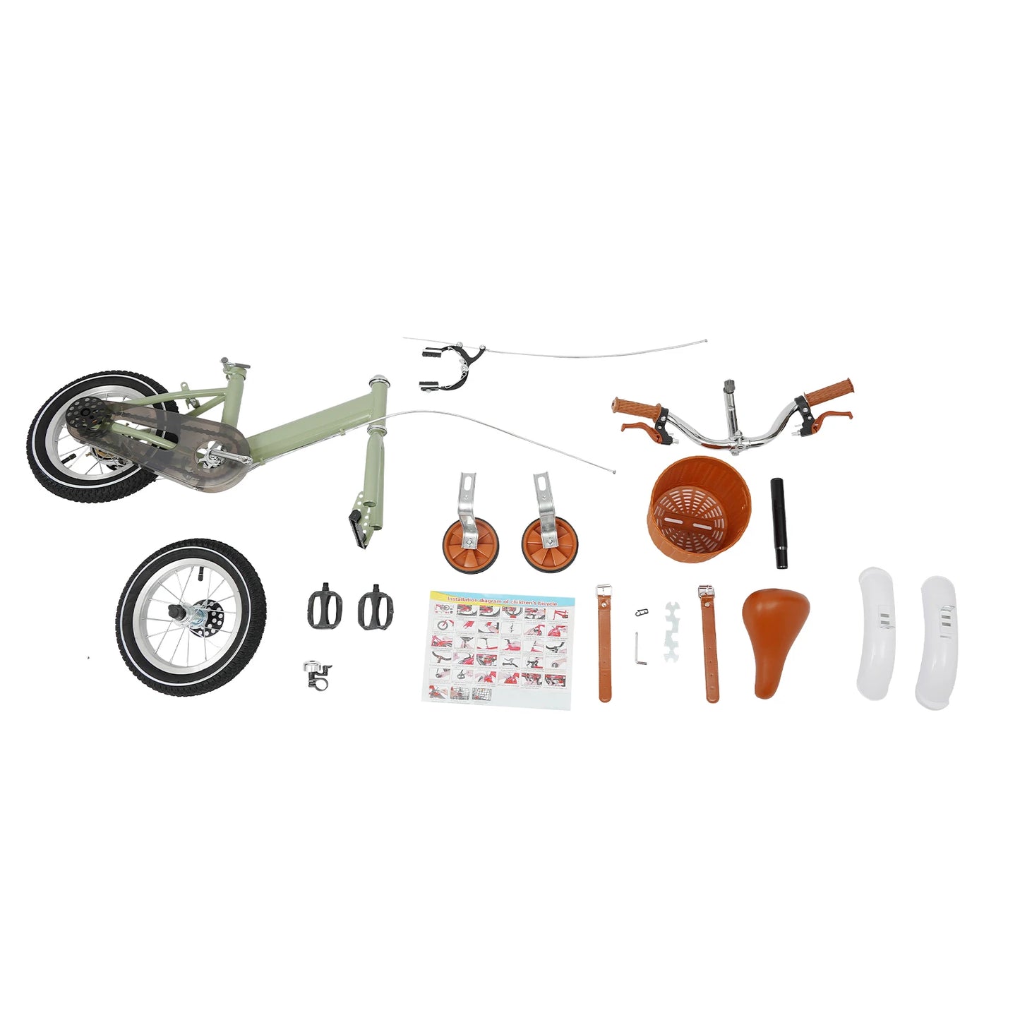 π² 12-Inch Kids Bike with Basket and Training Wheels β Adjustable Seat, Dual Brakes (Ages 2β4)
