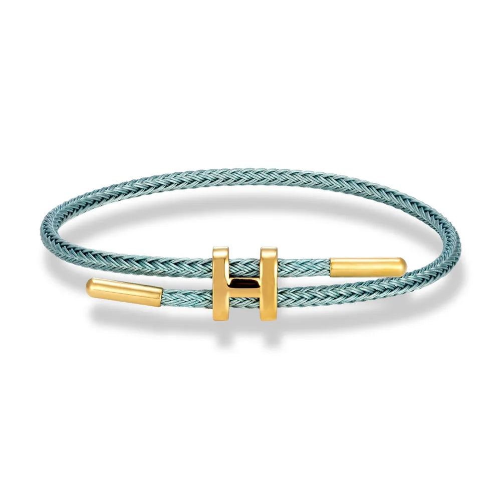 Luxury Multicolor Waterproof Rope Bracelet β Adjustable Stainless Steel Wire Cuff