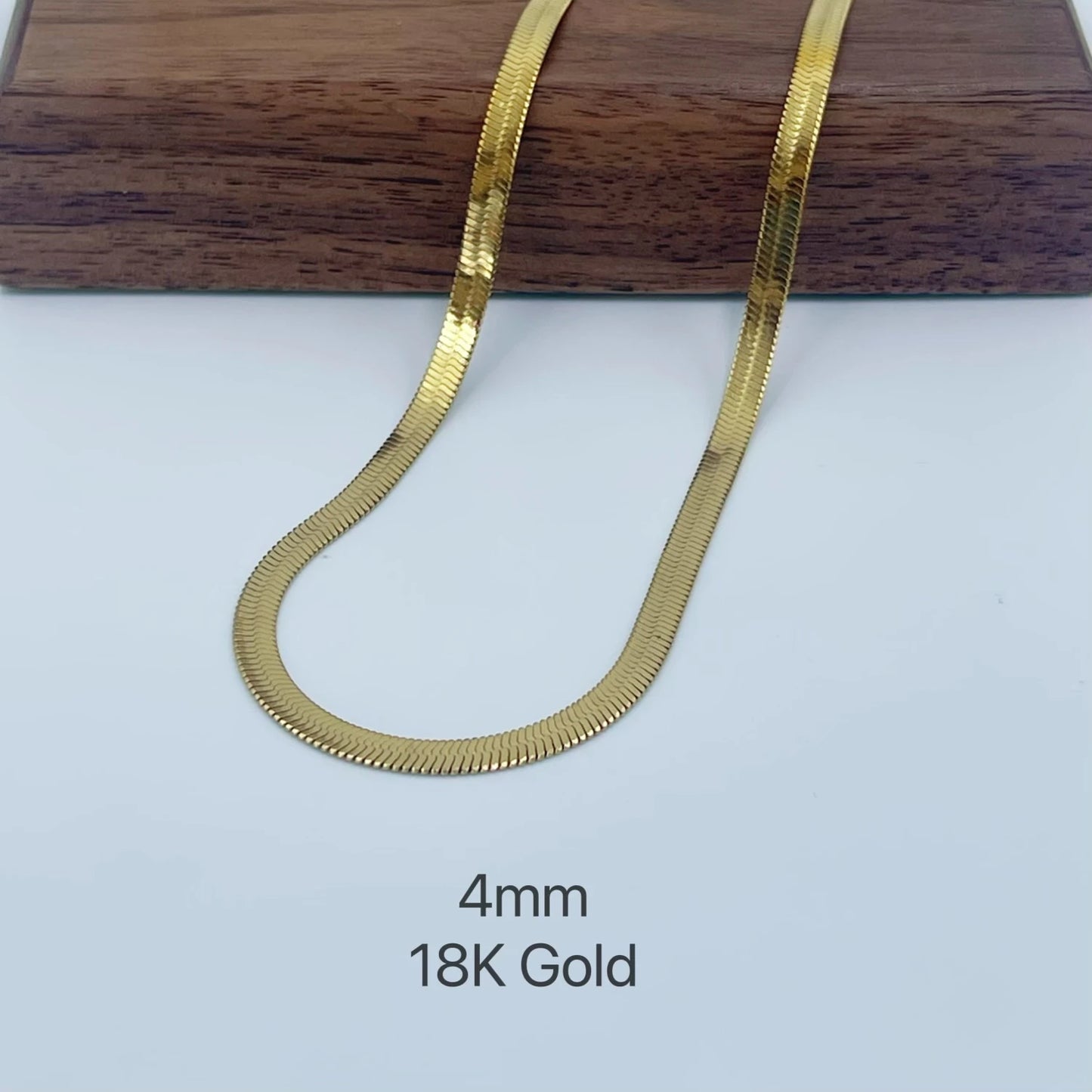 ✨ 18K Gold Snake Chain Necklace