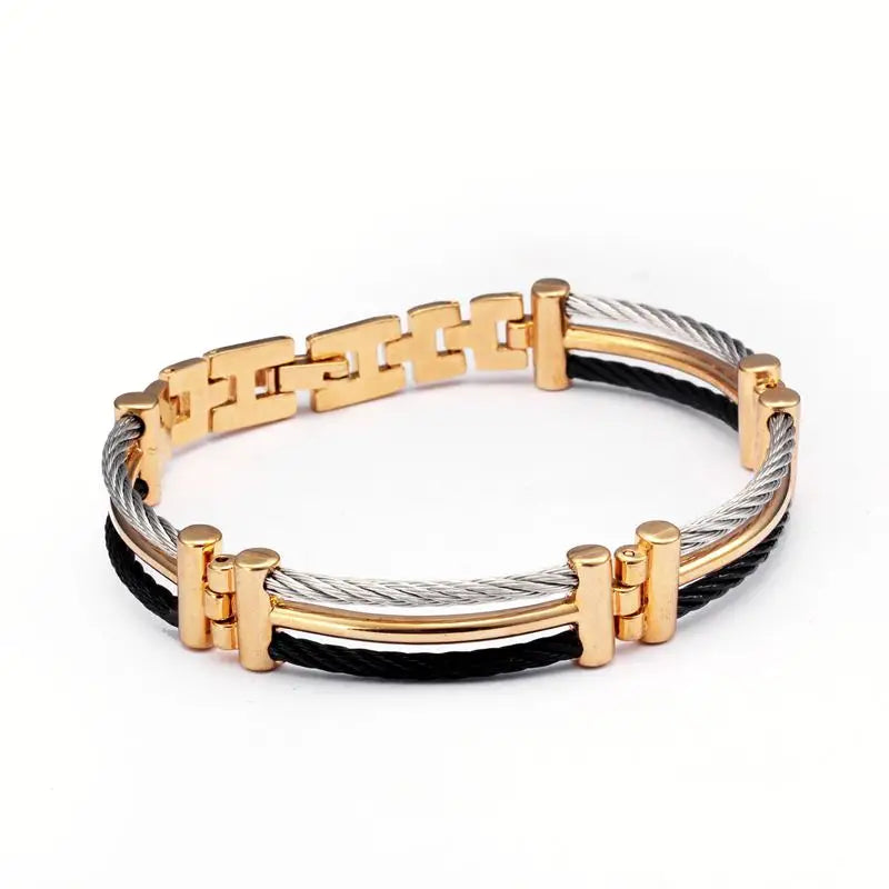 🧲 Splicing Chain Link Stainless Steel Bracelet – Fashion Bangle
