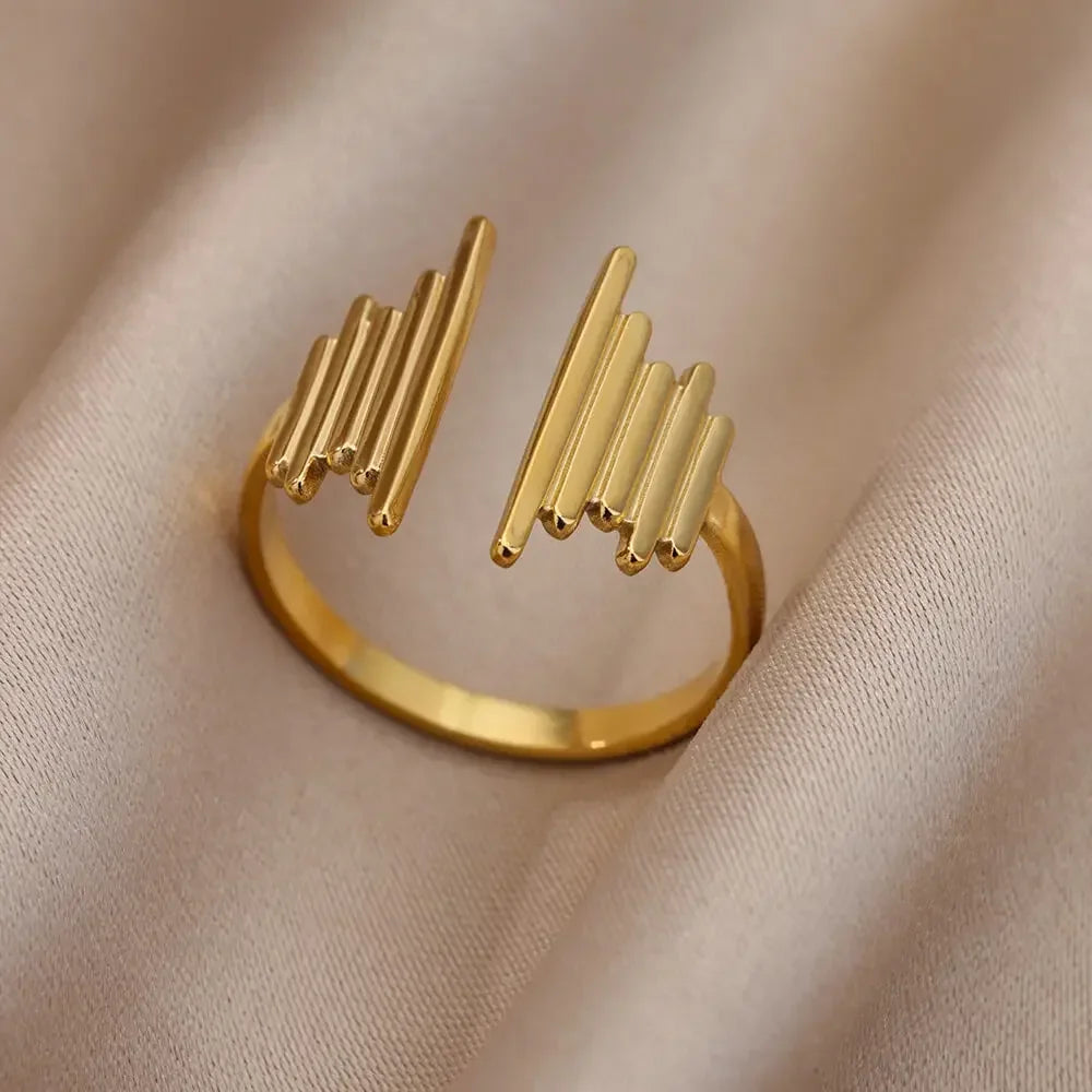 💍 Ästhetisches goldenes Herz – wasserdichter Edelstahlring-5