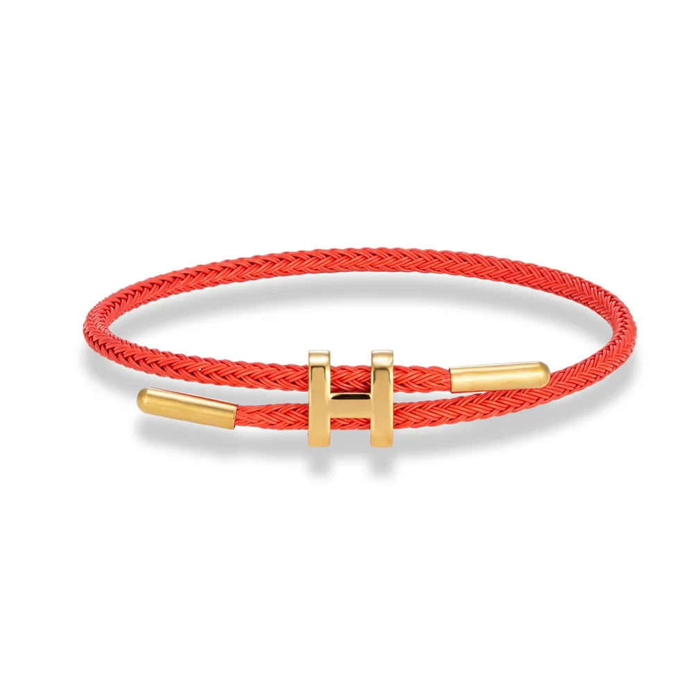 Luxury Multicolor Waterproof Rope Bracelet β Adjustable Stainless Steel Wire Cuff