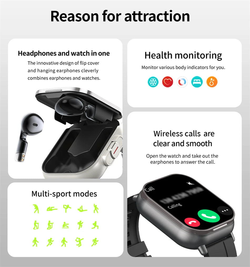 ⌚ Smart Watch + Wireless Earbuds – 2-in-1 Fitness & Lifestyle Companion