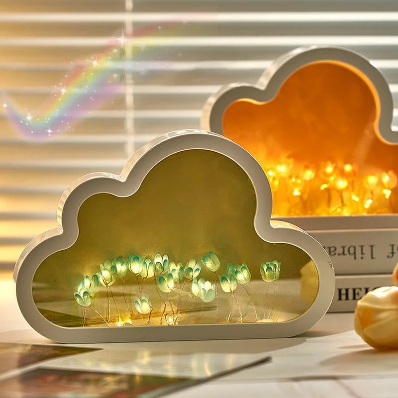 DIY Wolkenspiegel Tulpenlampe Nachtlicht